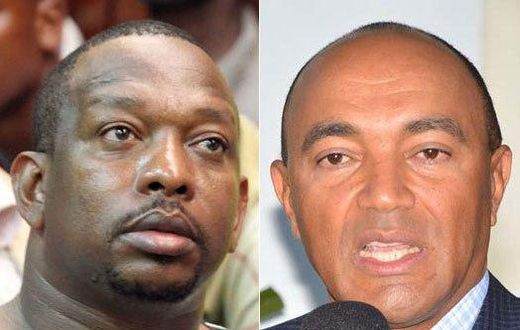 Nairobi Senator Mike Sonko (left) and his opponent Peter Kenneth.