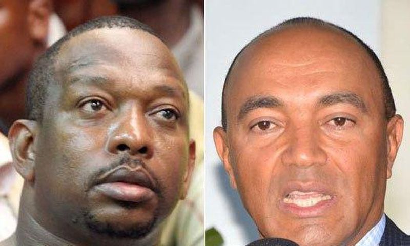 Nairobi Senator Mike Sonko (left) and his opponent Peter Kenneth.