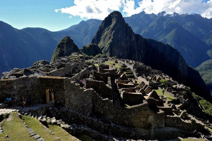 The Machu Picchu citadel sits at 2,350 meters (7,700 feet) above sea level