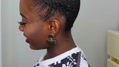 Super easy way to style your short natural hair into a puff bun -Adanna-madueke