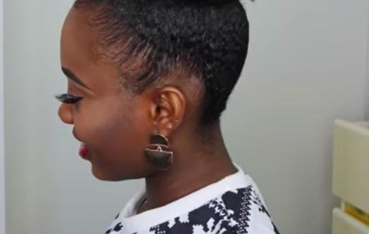 Super easy way to style your short natural hair into a puff bun -Adanna-madueke