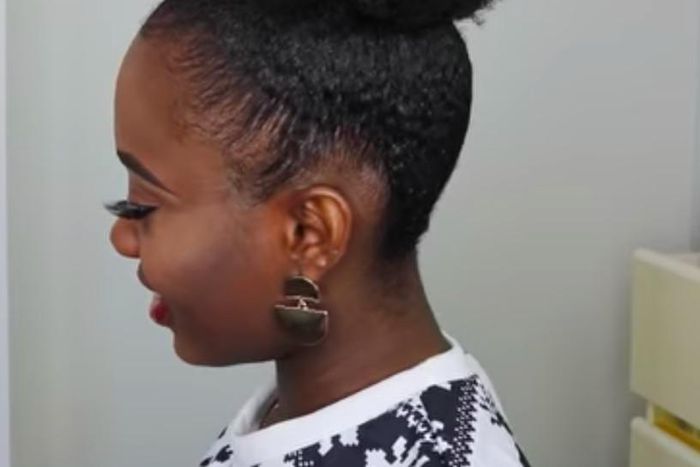 Super easy way to style your short natural hair into a puff bun -Adanna-madueke