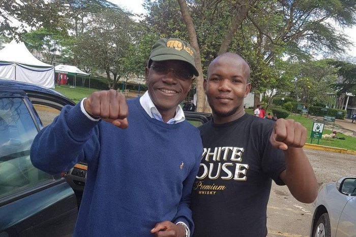 Boni Khalwale with one of his sons