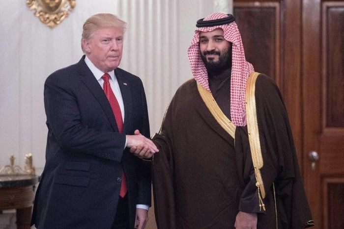 Saudi Arabia's new heir to the throne Mohammed bin Salman meets US President Donald Trump at the White House while still deputy crown prince on March 14, 2017