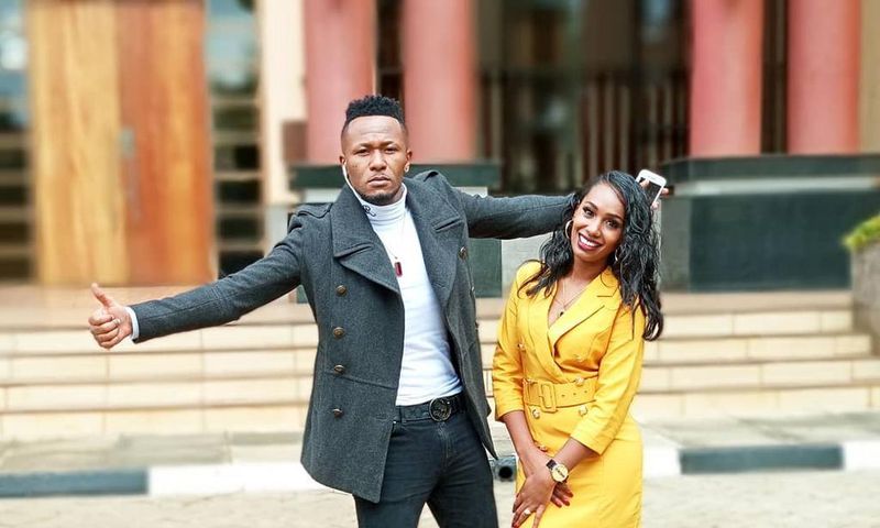Grace Ekirapa with co-host DJ Mo