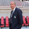 Italy's coach Giampiero Ventura on stand on the edge of the pitch on the eve of the friendly football match Italy vs Uruguay, in Nice, on June 6, 2017