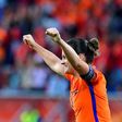 Netherlands' midfielder Sherida Spitse reacts after scoring against Belgium on July 24, 2017