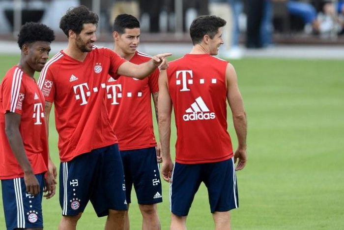 Bayern Munich players attend a training session in Munich, southern Germany, on July 13, 2017