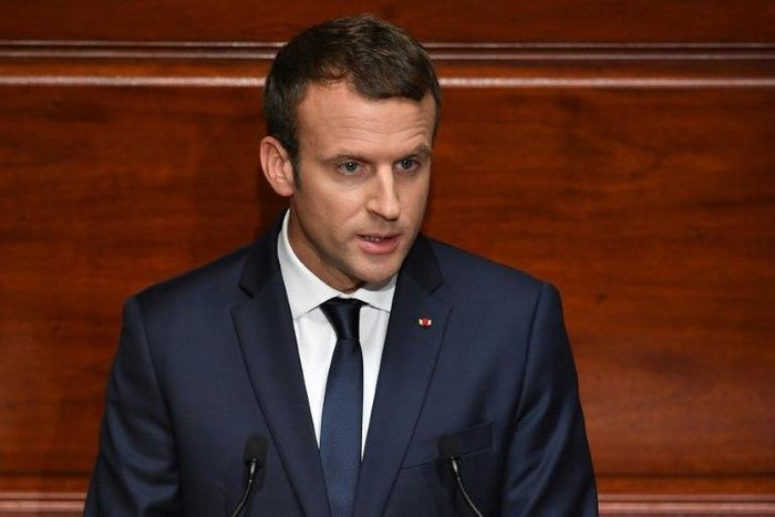 French President Emmanuel Macron speaks to lawmakers at Versailles on July 3, 2017