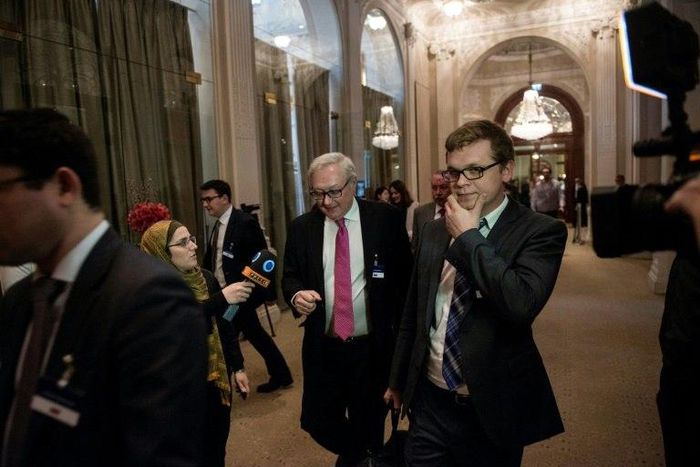 Russian Deputy Foreign Minister Sergei Ryabkov (C) said his country was considering a number of options in response to US sanctions