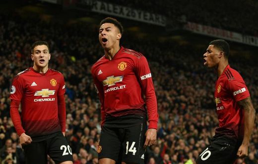 Manchester United's Jesse Lingard celebrates his equaliser in a thrilling 2-2 draw with Arsenal on Wednesday