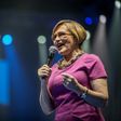 Leader of South Africa's largest opposition party Democratic Alliance (DA) Helen Zille addresses a campaign rally in Johannesburg on May 3, 2014