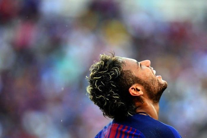 Barcelona's Brazilian forward Neymar reacts during the International Champions Cup (ICC) match against Juventus FC July 22, 2017