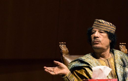 Former Libyan leader Muammar Gaddhafi.