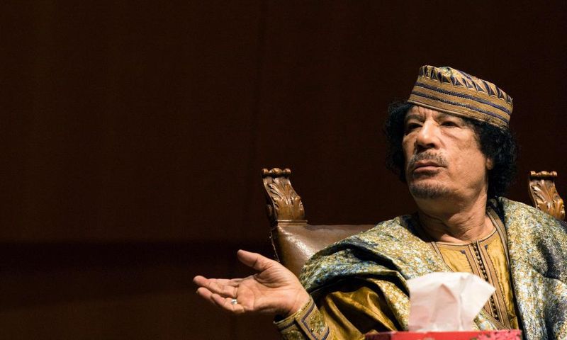 Former Libyan leader Muammar Gaddhafi.