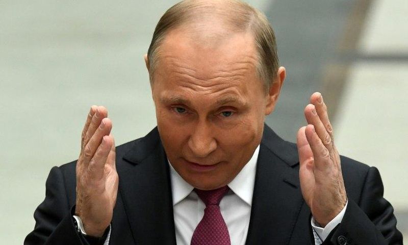 Russian President Vladimir Putin speaks with journalists after his annual phone-in show in Moscow, on June 15, 2017
