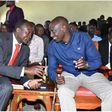 Deputy President William Ruto with Migori Governor Okoth Obado in Migori on Monday