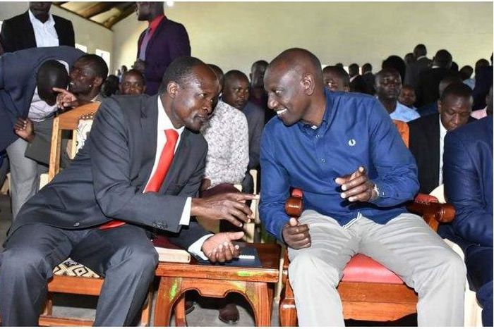 Deputy President William Ruto with Migori Governor Okoth Obado in Migori on Monday