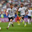 Germany's forward Timo Werner controls the ball during the 2017 FIFA Confederations Cup group B football match against Cameroon at the Fisht Stadium in Sochi on June 25, 2017