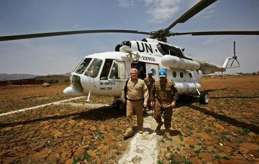 Steven Koutsis (L), the US envoy in Sudan, visited Darfur in June to assess security in the war-torn region