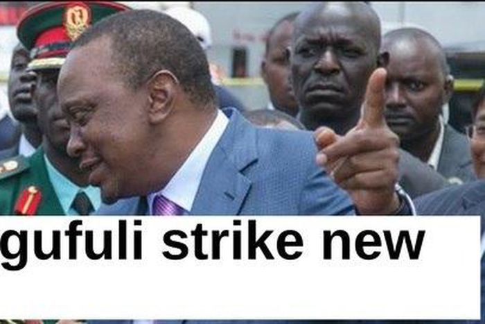 Presidents Uhuru Kenyatta and Tanzania's John Pombe Magufuli