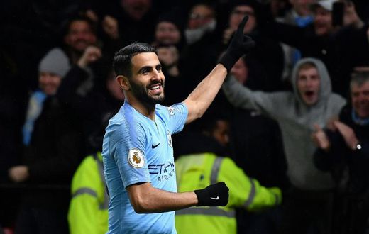 Riyad Mahrez scored Manchester City's second goal in a 2-1 win at Watford on Tuesday