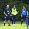 FC Nantes' new Italian coach Claudio Ranieri (2-L) speaks to players during a training session at the FC Nantes headquarters in La Chapelle sur Erdre, western France on June 26, 2017