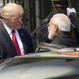 US President Donald Trump (C) and Indian Prime Minister Narendra Modi (R), shown at the White House, are seeking to solidify the relationship between their countries