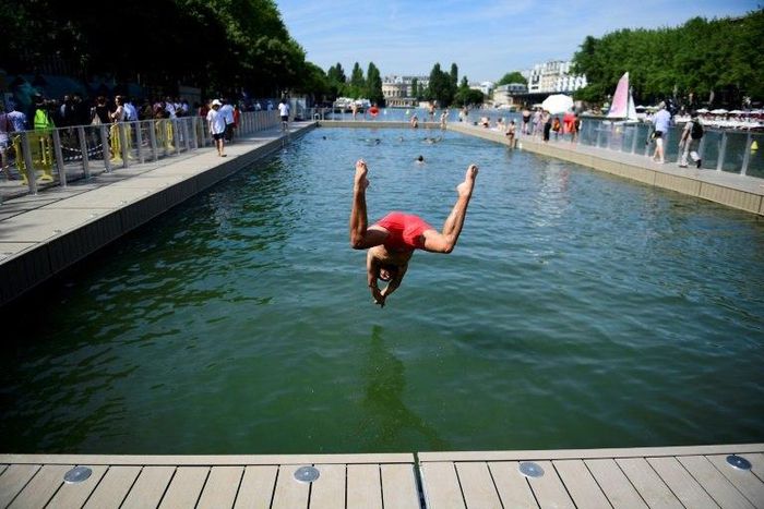 The new public bathing area in Paris was an instant hit last week