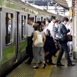 The scene at a Tokyo train station as Japan launches an exercise to encourage commuters to work from home in the run-up to the summer Olympics in 2020