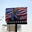 A billboard by US artist Mitch O'Connell depicting President Donald Trump displayed in Mexico City is in allusion and tribute to John Carpenter's 1988 cult movie "They Live"