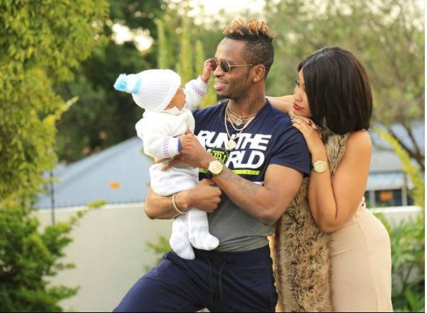 Diamond Platnumz and Zari Hassan with their child (Courtesy)
