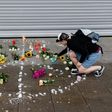 Hamburg residents have laid flowers outside the supermarket where the attack took place