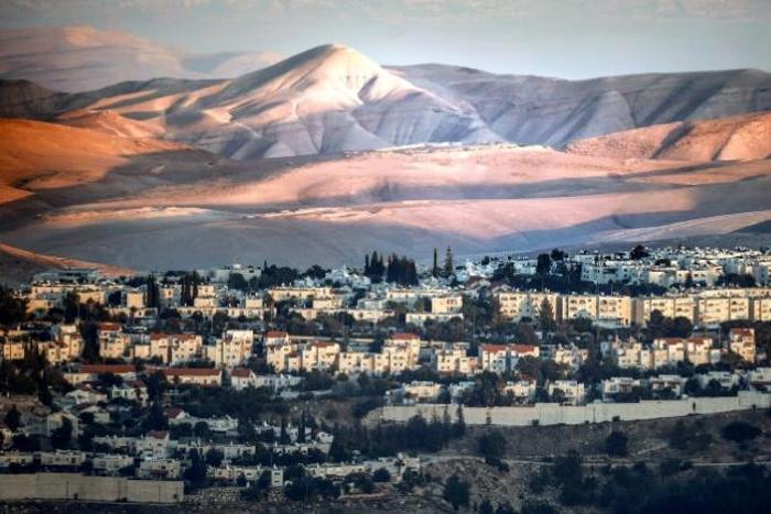 More than 400,000 Israelis live in West Bank settlements, including Maale Adumim pictured here with the Judaean desert in the background
