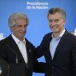 Uruguay and Argentina will officially launch their joint bid for the 2030 football World Cup next week at a ceremony involving the countries' two leaders, Uruguay's President Tabare Vazquez (L) and Argentina's counterpart Mauricio Macri