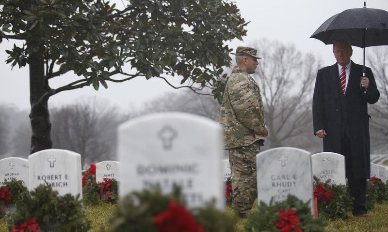After Skipping Events Honoring Fallen Soldiers, Trump Visits Arlington Cemetery