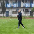Uli Stielike, head coach of South Korea, seen during the team's training session for the Russia 2018 World Cup qualifier against China, in Changsha, central China's Hunan province, on March 20, 2017