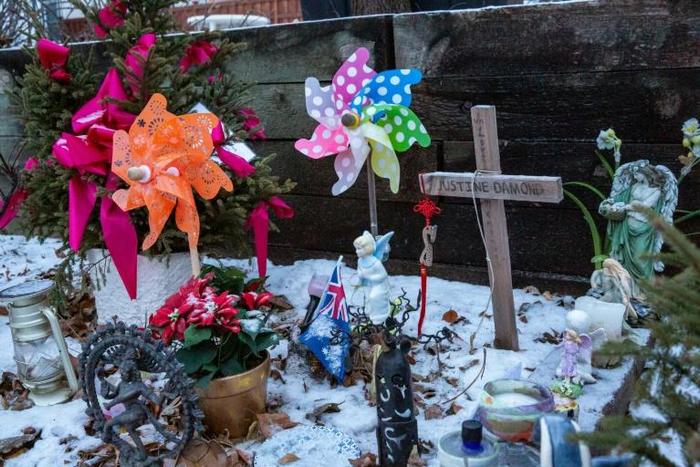 A memorial for Justine Damond is seen near the alleyway in Minneapolis were she was shot by a city police officer