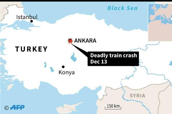 Map locating Ankara, site of a deadly train crash