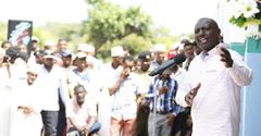 Deputy President William Ruto in Lamu where he opposed merger of counties in the ongoing referendum debate