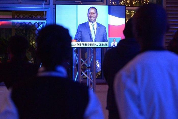 Veteran opposition politician Raila Odinga was the only candidate to show up at Monday's election debate