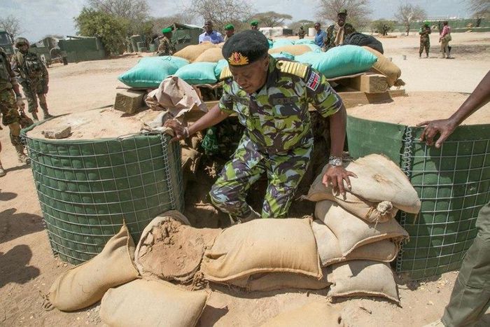 President Uhuru Kenyatta during a past visit to KDF posted in Somalia