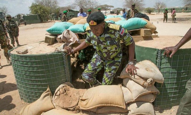 President Uhuru Kenyatta during a past visit to KDF posted in Somalia