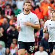Liverpool's striker Ben Woodburn (R) celebrates after scoring on August 5, 2017