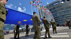 EU foreign affairs chief Federica Mogherini has pushed for the bloc to take on an increased military role after President Donald Trump cast doubt on the US security commitment to Europe