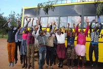 Students celebrating after KCSE results were announced