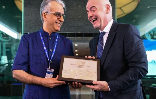 AFC president Sheikh Salman bin Ebrahim al Khalifa (L, with FIFA president Gianni Infantino) has held the job since 2013 but will face two challengers at election in April