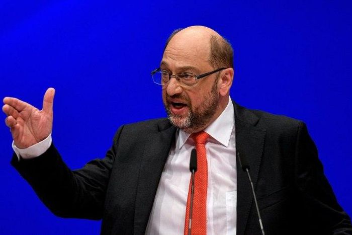 Martin Schulz, chairman of Germany's social democratic SPD party and candidate for chancellor, gives a speech during an SPD party congress in Dortmund, western Germany, on June 25, 2017