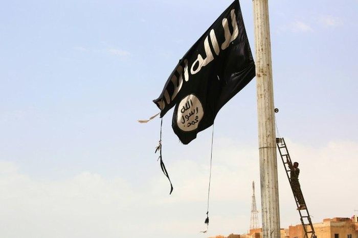 An Islamic State group flag
