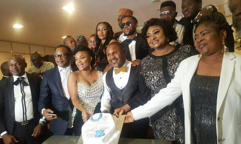 Saidi Balogun in a picture with guests who attended his dinner party.